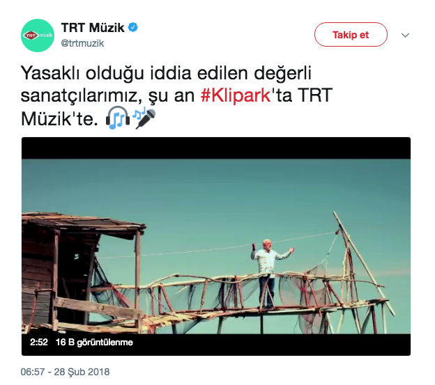 TRT'den gerçeği yansıtmayan "yasaklı şarkılar haberlerine" ilişkin kamuoyu duyurusu